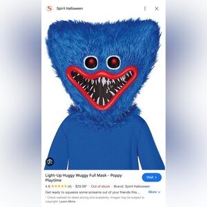 Spirit Halloween Blue Monster Costume for Kids